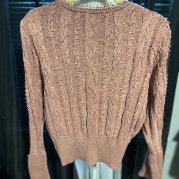 New Express Mauve Cable Knit Open Stitch Sweater. Size Small. - Picture 2 of 2